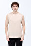Men's Crew Neck Basic 100% Cotton Sleeveless T-Shirt Beige - 26Y 1000 - 5