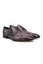 Gray Color Lace-Up Genuine Leather Leather Sole Men's Shoes