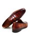 Tan Color Laceless Genuine Leather Men's Shoes - 2