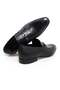 Dark Blue Color Laceless Genuine Leather Men's Shoes - 2