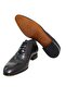 Black Color Lace-Up Genuine Leather Men's Shoes - 3