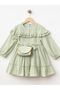 Girl's Dress with Ruffles on the Shoulder - 2