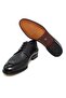 Black Color Lace-Up Genuine Leather Leather Sole Men's Shoes - 3
