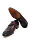 Burgundy Color Laceless Genuine Leather Men's Shoes - 3