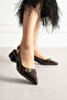 5cm Short Heeled Shoes with Two Buckles, Patent Leather Brown - 5