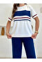 Striped Modal Fabric Cotton Comfortable Casual and Stylish Summer Tracksuit Set - 4