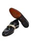 Black Color Laceless Genuine Leather Men's Shoes - 3