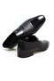 Black Color Laceless Genuine Leather Leather Sole Men's Shoes - 2