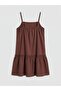 Lcw Kids Ruffle Square Neck Girls Poplin Dress - 2