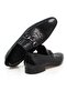 Black Color Laceless Genuine Leather Leather Sole Men's Shoes - 2