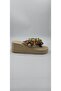 Cream Eva Sole Filled Sole Colorful Beaded Flip Flops - 2