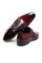 Burgundy Color Lace-Up Genuine Leather Men's Shoes - 2