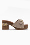 Edita Beige Belt Detailed Platform Heeled Women's Slippers - 2
