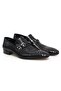 Black Color Laceless Genuine Leather Leather Sole Men's Shoes