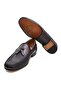 Gray Color Laceless Genuine Leather Men's Shoes - 3