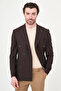 Straight Slim Fit Wide Collar Double Breasted Metal Buttoned Men's Jacket Brown - 41496.26Y - 4