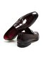Burgundy Color Laceless Genuine Leather Men's Shoes - 2