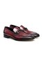 Burgundy Color Laceless Genuine Leather Leather Sole Men's Shoes