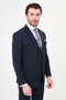 Striped Slim Fit Wide Collar Premium Wool Men's Suit Navy Blue - 44319.26Y - 6