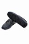 Dark Blue Color Laceless Genuine Leather Men's Shoes - 3