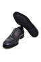 Dark Blue Color Laceless Genuine Leather Men's Shoes - 3