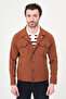 Straight Slim Fit Shirt with Collar Buttons Men's Coat Tile - 39669.26Y