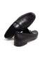 Black Color Laceless Genuine Leather Men's Shoes - 2
