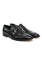 Black Color Laceless Genuine Leather Leather Sole Men's Shoes