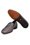 Dark Blue Color Full Stone-Embellished Genuine Leather Leather Sole Men's Shoes - 3