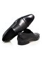 Black Color Laceless Genuine Leather Leather Sole Men's Shoes - 2