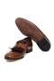 Tan Color Laceless Genuine Leather Leather Sole Men's Shoes - 3