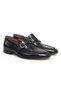 Black Color Laceless Genuine Leather Leather Sole Men's Shoes