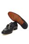 Black Color Laceless Genuine Leather Leather Sole Men's Shoes - 3