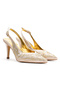 Women's Stone Embellished Two-Color Patterned Evening Dress Shoes - 2