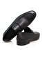 Black Color Laceless Genuine Leather Leather Sole Men's Shoes - 2