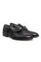 Black Color Laceless Genuine Leather Leather Sole Men's Shoes