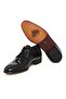 Black Color Lace-Up Genuine Leather Leather Sole Patent Leather Men's Shoes - 3