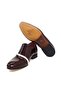Burgundy Color Laceless Genuine Leather Men's Shoes - 3