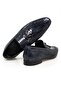 Dark Blue Color Laceless Genuine Leather Leather Sole Men's Shoes - 2