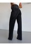 Women's Stoned Wide Leg Jean High Waist Wide Leg Denim Trousers Black Smoked Anthracite - 8