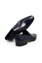 Dark Blue Color Laceless Genuine Leather Men's Shoes - 2