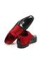 Black Red Color Lace-Up Genuine Leather Suede Men's Shoes - 2