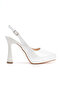 Women's Pointed Toe Platform Heeled Open Back Evening Dress Shoes