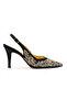 Women's Stone Embellished Two-Color Patterned Evening Dress Shoes - 3