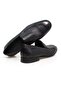 Black Color Laceless Genuine Leather Leather Sole Men's Shoes - 2