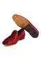 Burgundy Color Laceless Genuine Leather Velvet Leather Sole Men's Shoes - 3