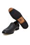 Black Color Laceless Genuine Leather Leather Sole Men's Shoes - 3
