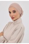 توربان شيفون مع قبعة داخلية-بيج - 3