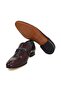 Burgundy Color Laceless Genuine Leather Men's Shoes - 3