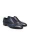 Dark Blue Color Laceless Genuine Leather Men's Shoes